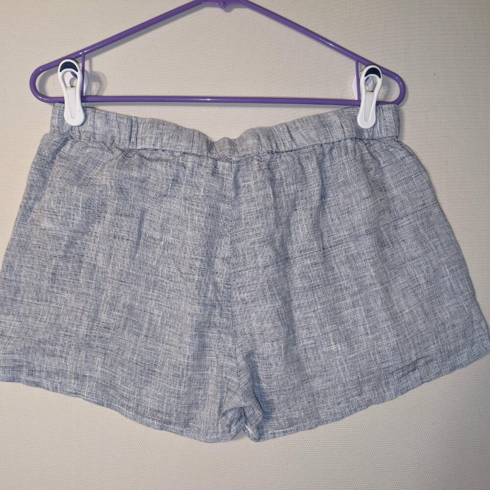 'Solid & Striped' Blue Linen Drawstring Shorts - image 2